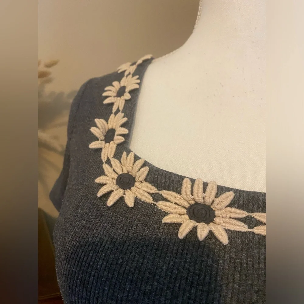 Vintage 90’s y2k ribbed floral mini dress - Picture 4 of 6